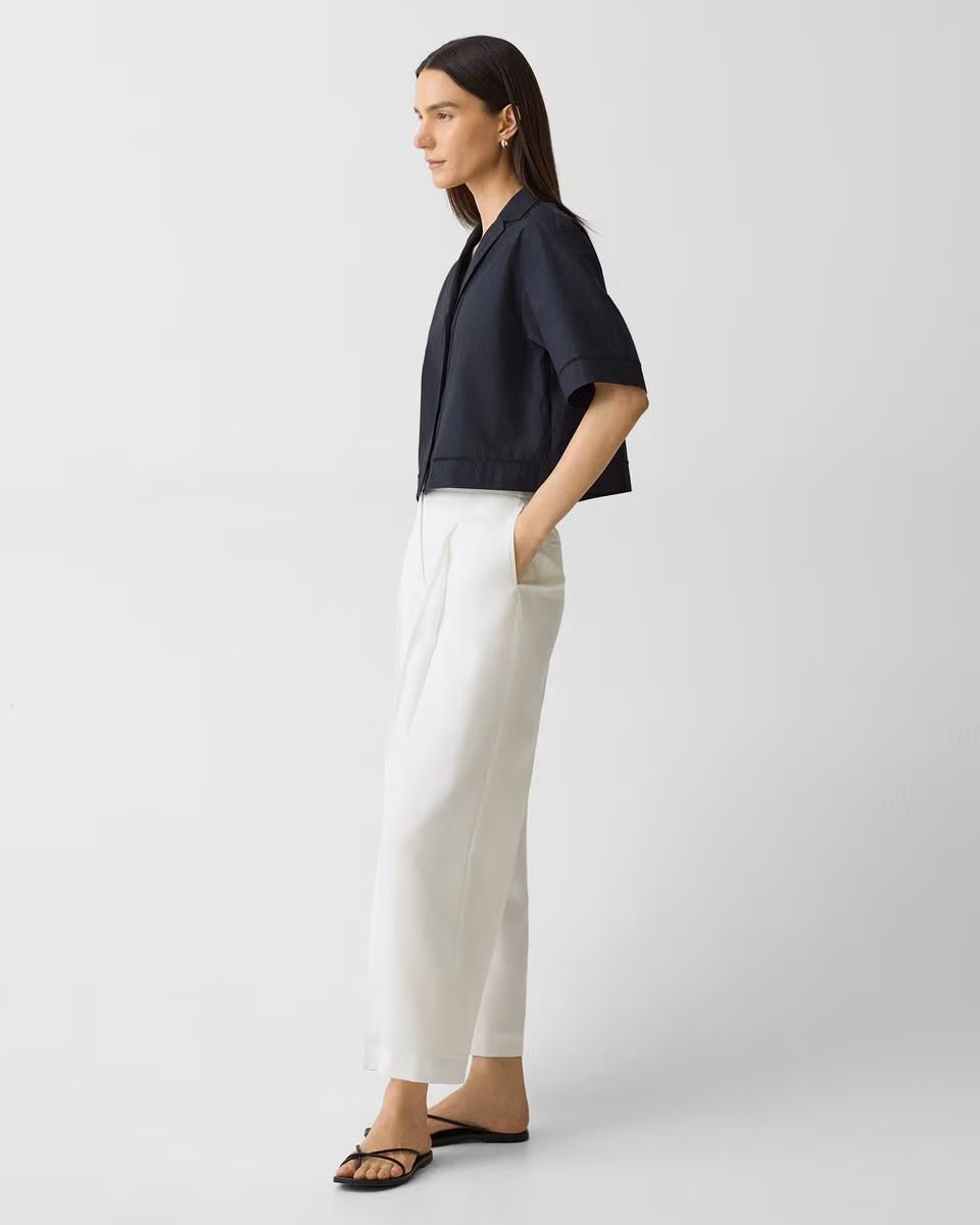 Deep Pleat Pant in City Twill - Theory Factory Store