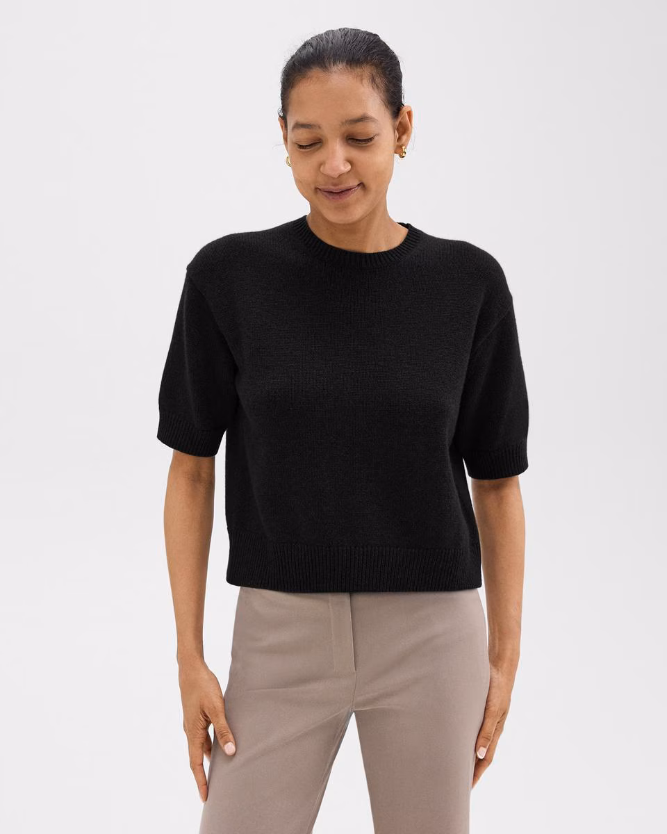 Cropped Tee in Cashmere - Theory Factory Store