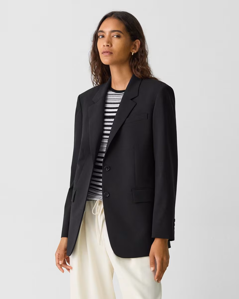 Relaxed Blazer in Stretch Wool - Theory Factory Store