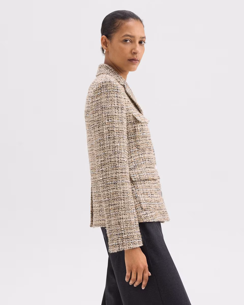 Military Jacket in Mixed Tweed - Theory Factory Store