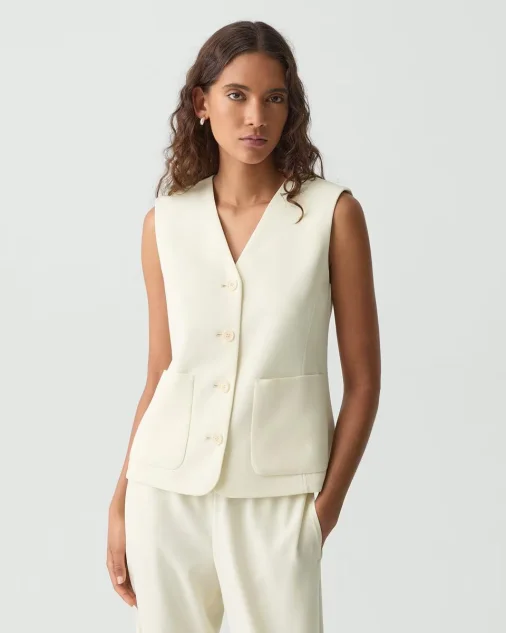 ZIG ZAG VEST IN SATIN CREPE | THEORY CLOTHING OUTLET