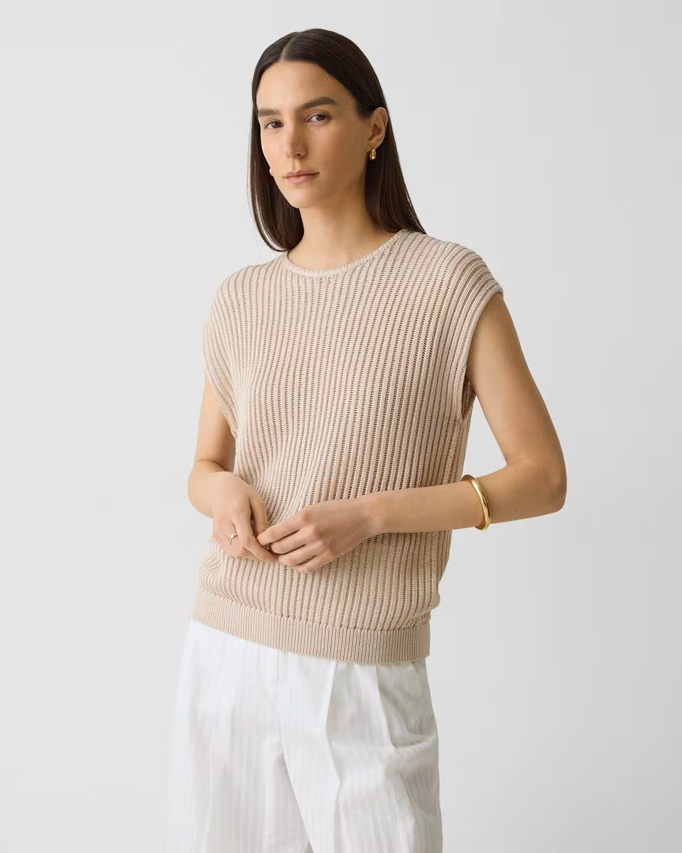 Sweater Vest in Cotton - Theory Factory Store
