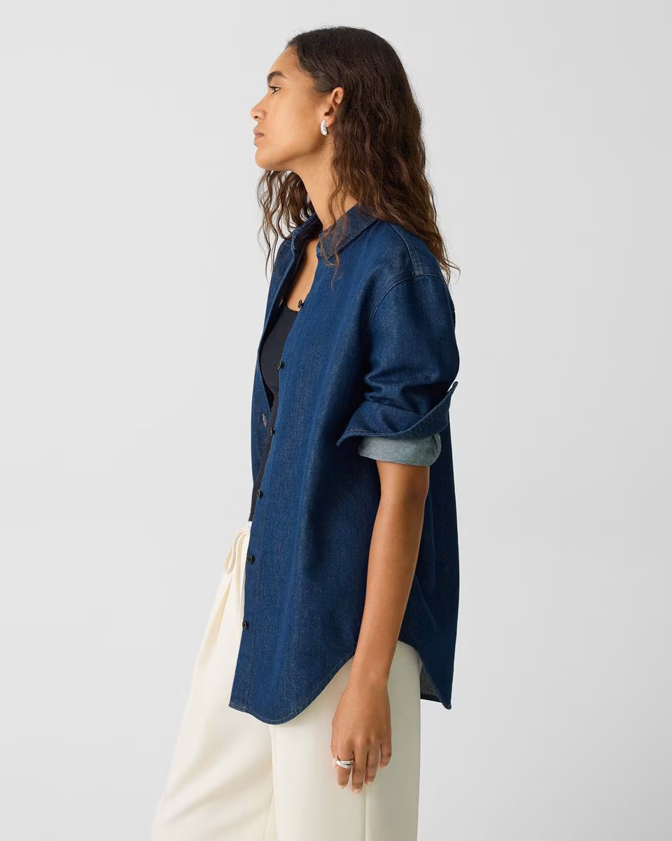 Boyfriend Shirt in Relaxed Denim - Theory Factory Store