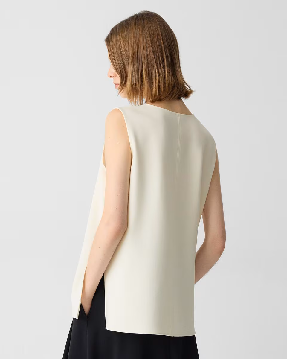 V-Neck Blouse in Admiral Crepe - Theory Factory Store