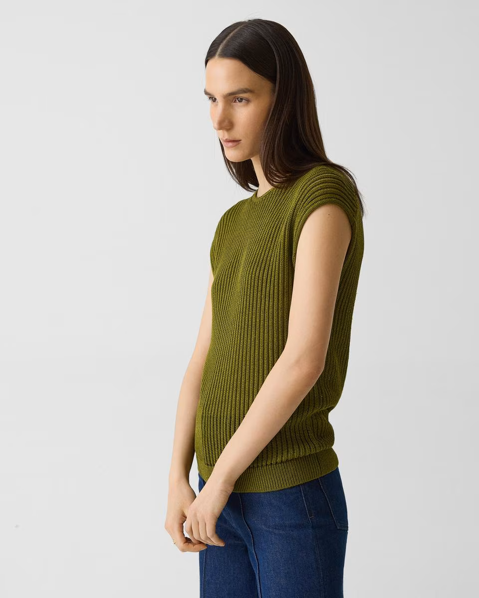 Sweater Vest in Cotton - Theory Factory Store