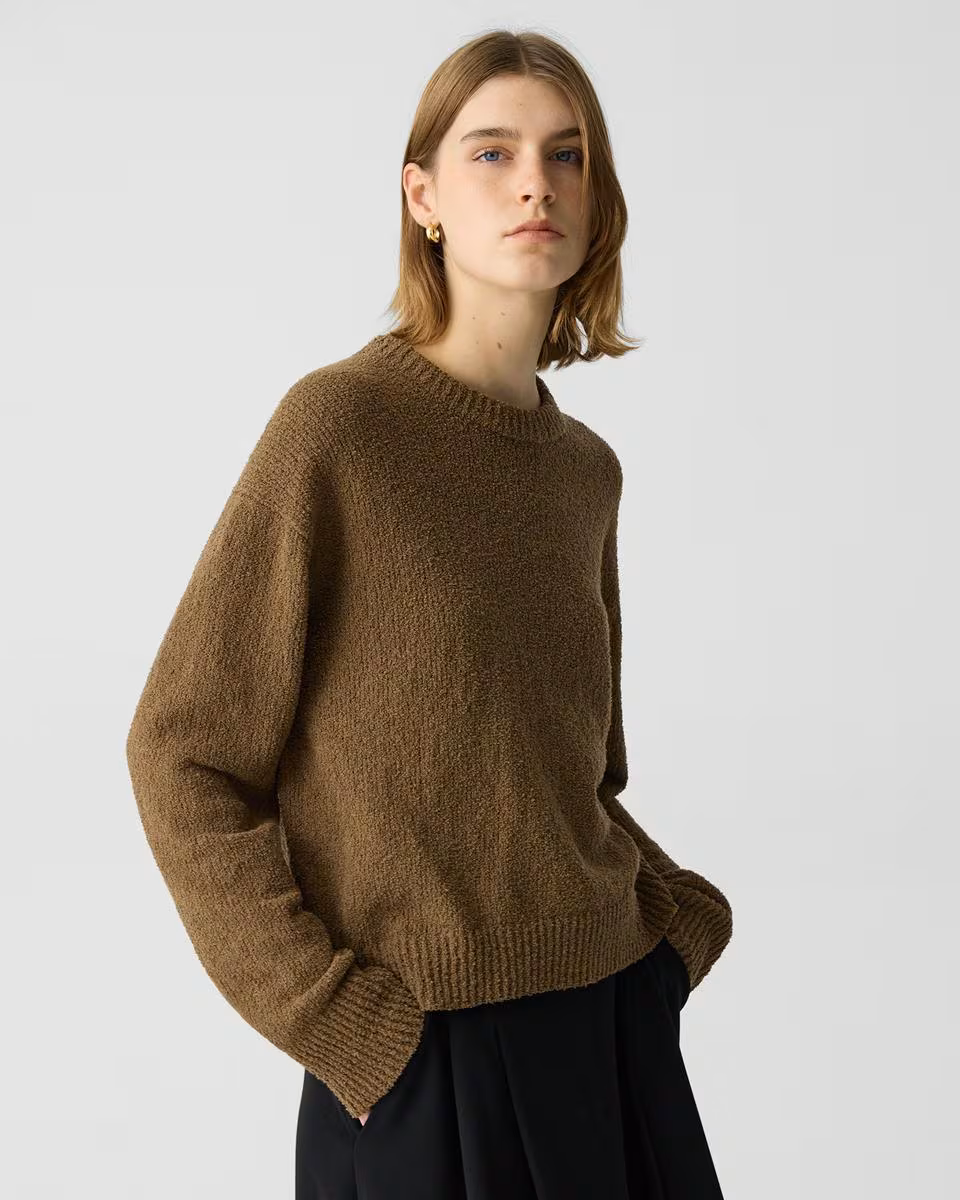 Boucl&eacute; Sweatshirt in Cotton-Blend - Theory Factory Store