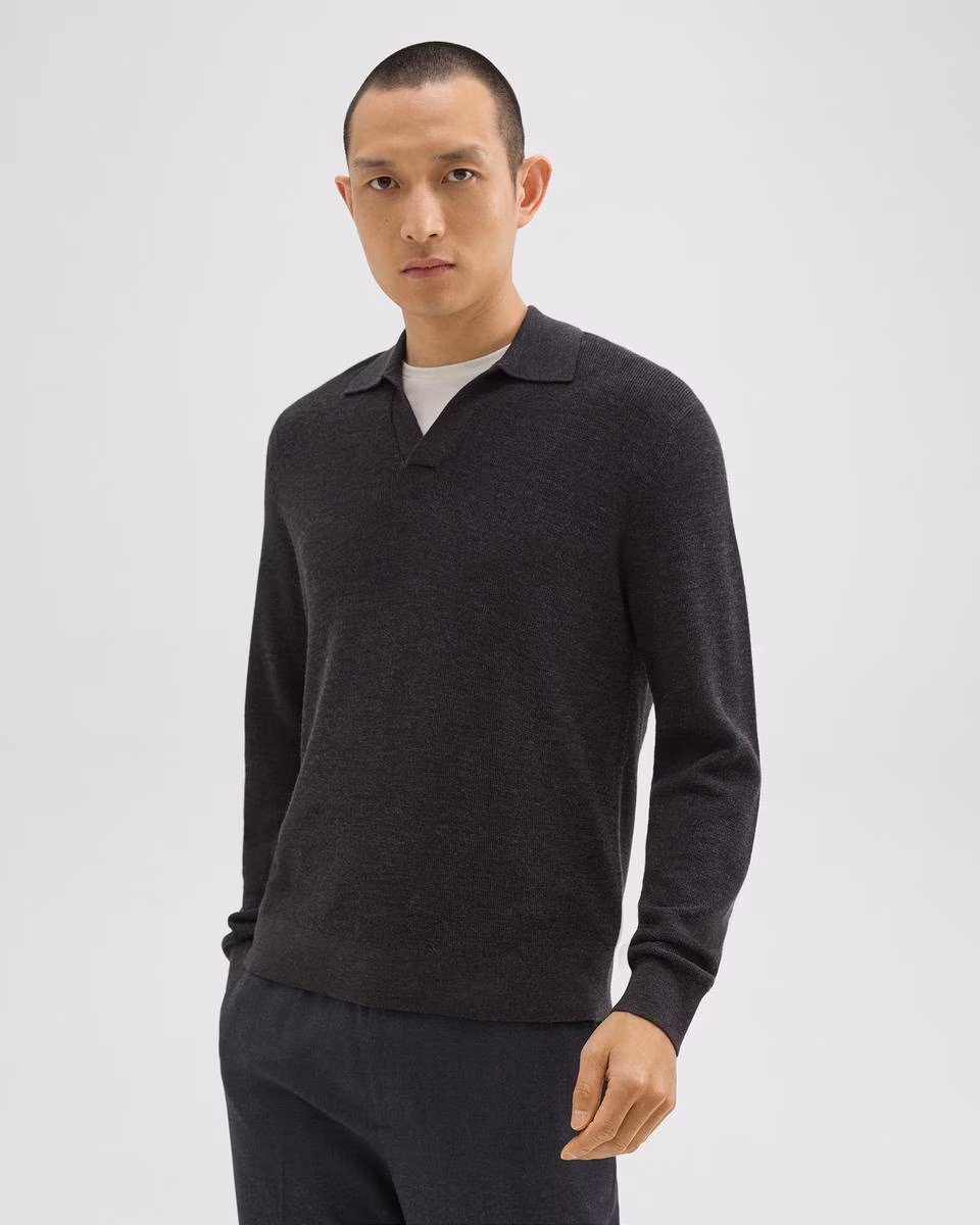 Johnny Collar Sweater in Merino Wool - Theory Factory Store