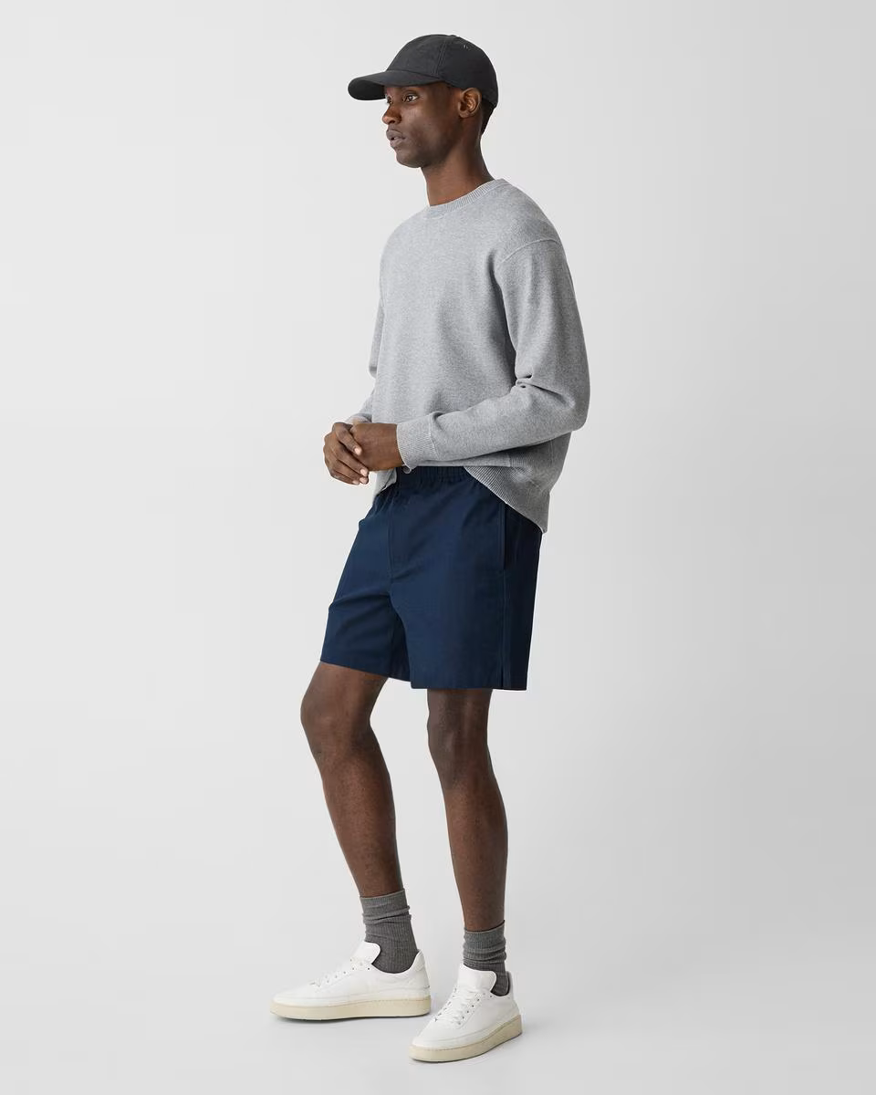 Drawstring Short in Stretch Cotton Canvas - Theory Factory Store