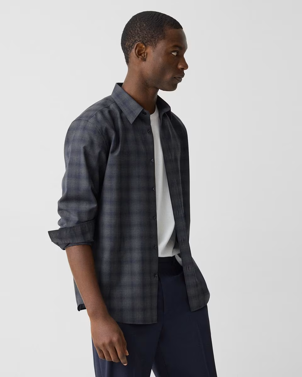 Irving Shirt in Checked Wool - Theory Factory Store