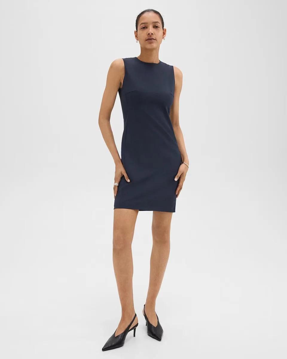 Theory Outlet Online | Sleeveless Fitted Dress in Good Wool Theory Outlet Online | Sleeveless Fitted Dress in Good Wool
