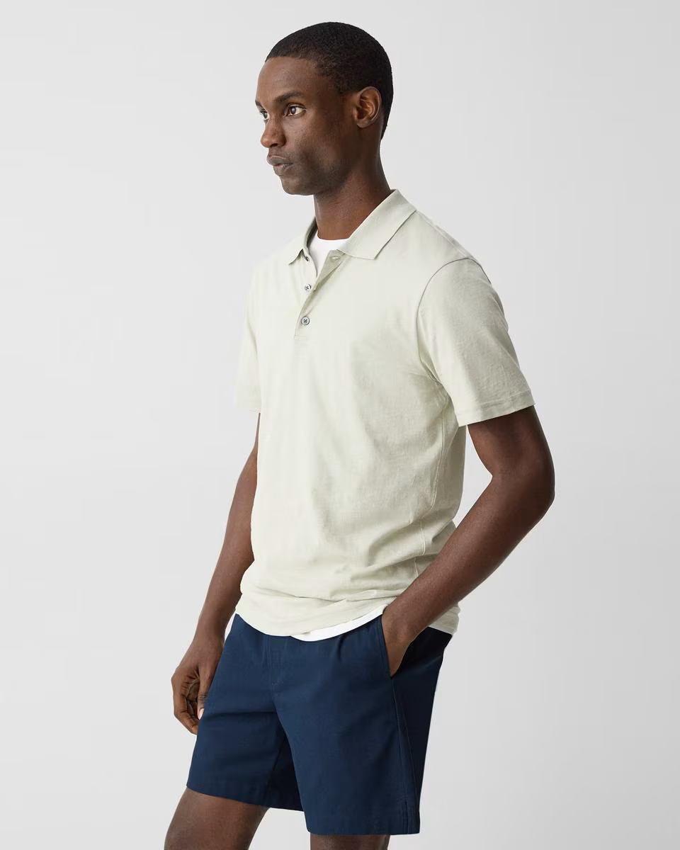 Bron Polo Shirt in Cosmos Slub Cotton - Theory Factory Store