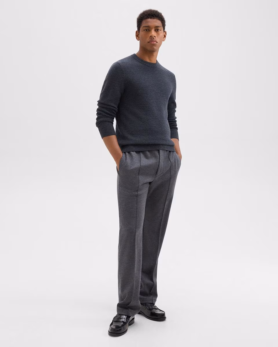 Relaxed Drawstring Pant in Wool-Blend Knit - Theory Factory Store