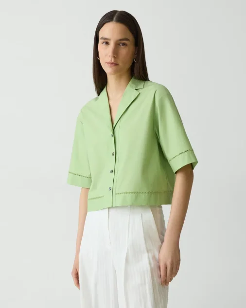 BOXY CAMP SHIRT IN CITY POPLIN | THEORY OUTLET ONLINE