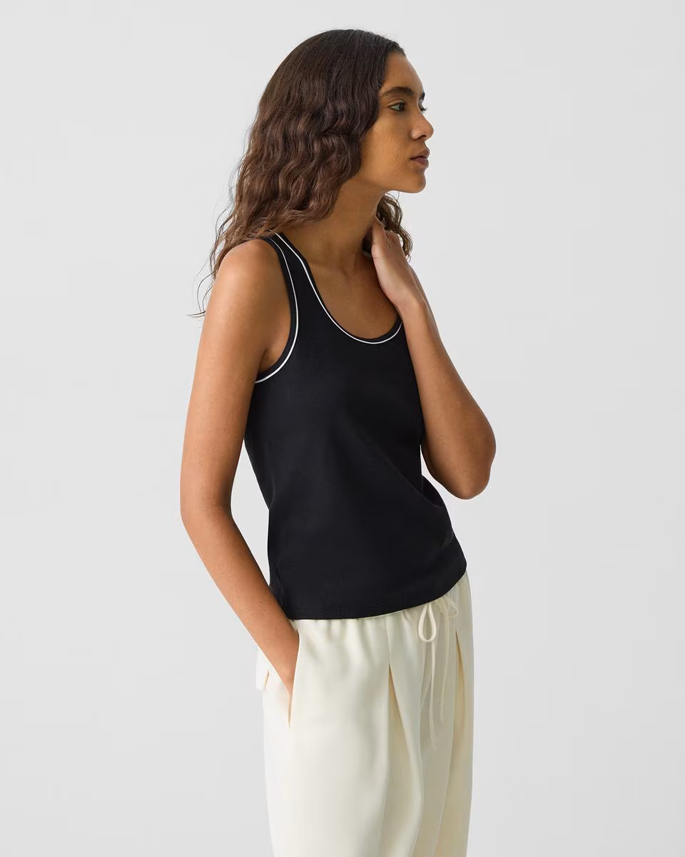 Scoop Neck Tank Top in Compact Stretch Knit - Theory Factory Store