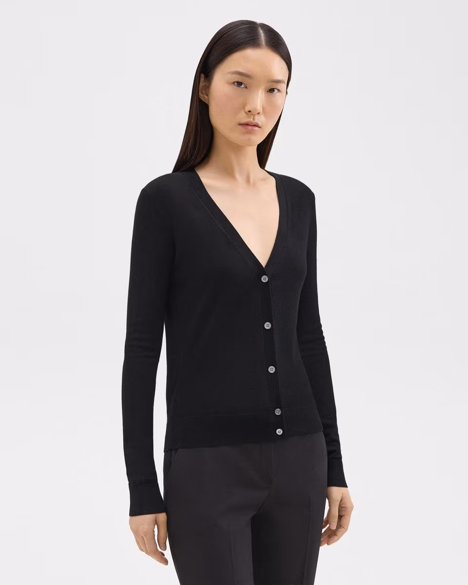 V-Neck Cardigan in Regal Wool - Theory Factory Store