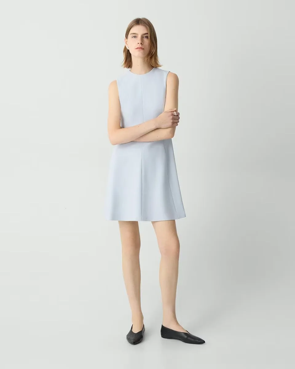theory flared dress in admiral crepe Lovella Black Polka Dot Maxi Dress - US 6 main image 0