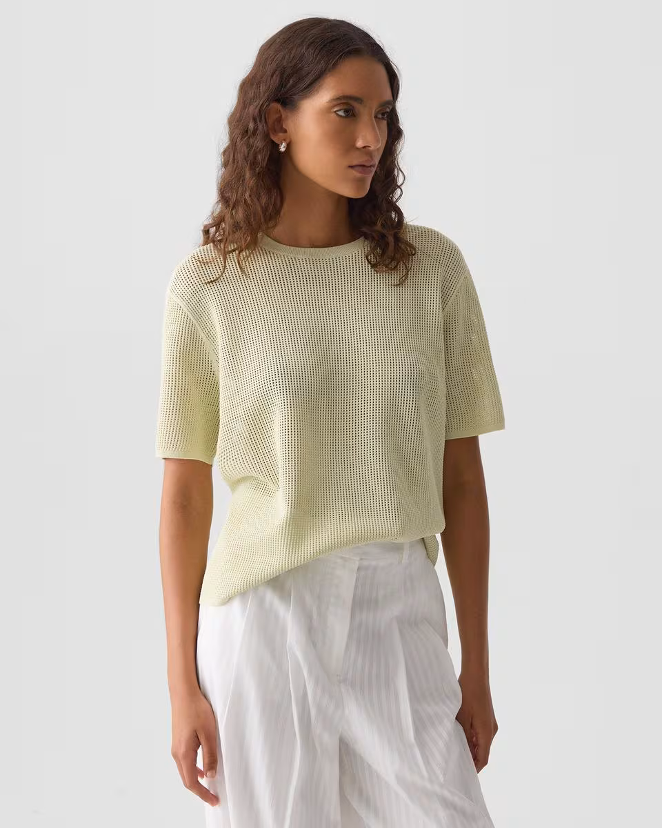 Pointelle Tee in Crepe Knit - Theory Factory Store