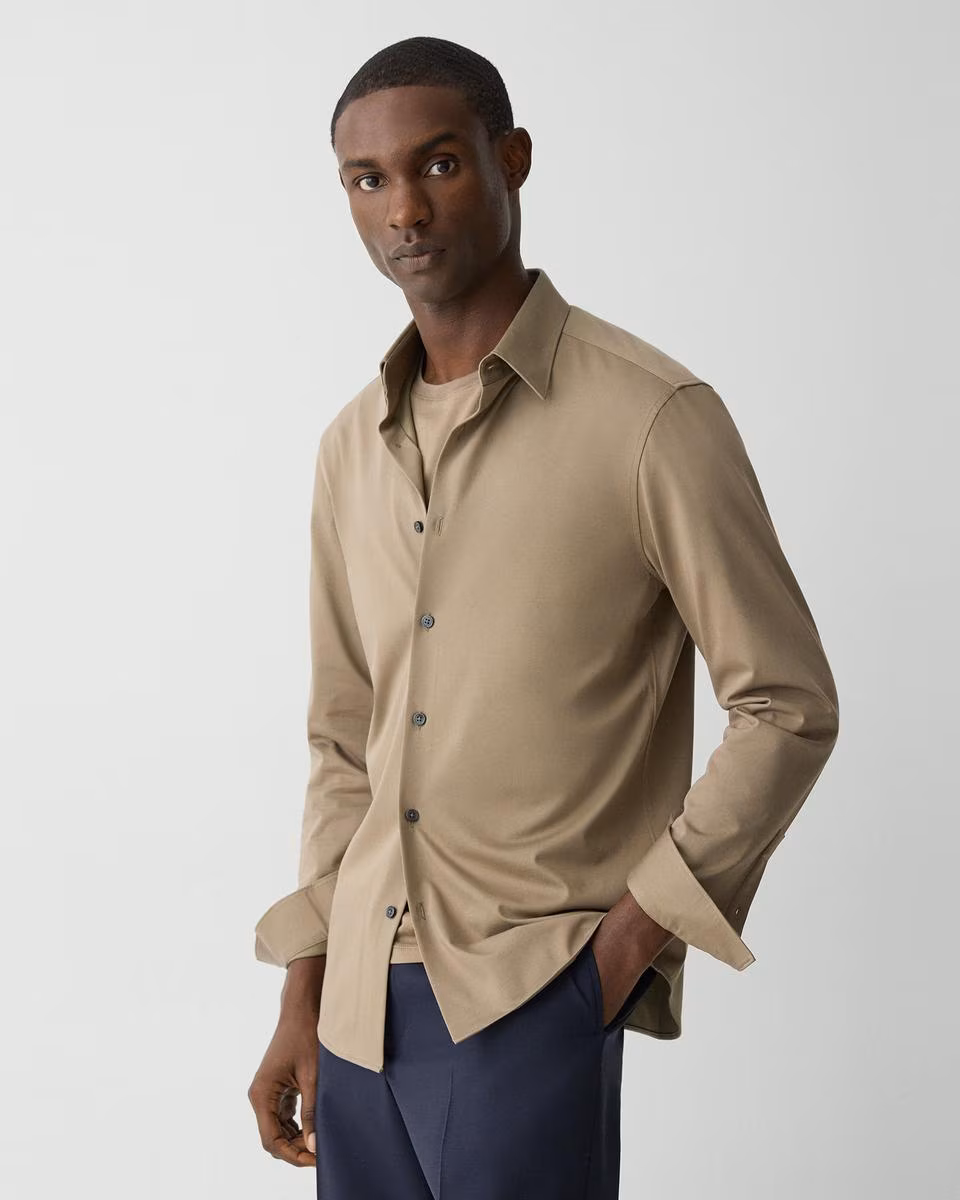 Sylvain Shirt in Structure Knit - Theory Factory Store