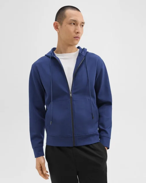 ZIP-UP HOODIE IN SCUBA | THEORY OUTLET ONLINE