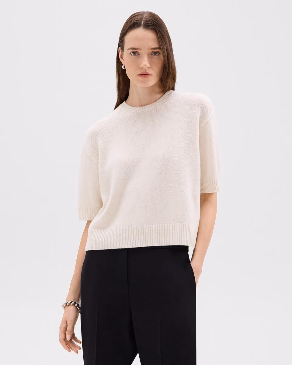 Cropped Tee in Cashmere - Theory Factory Store