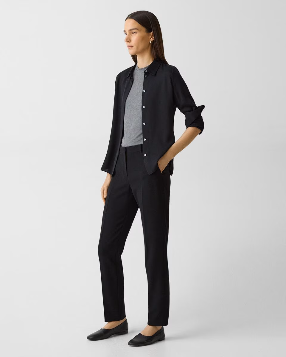 Treeca Full Length Pant in Admiral Crepe - Theory Factory Store