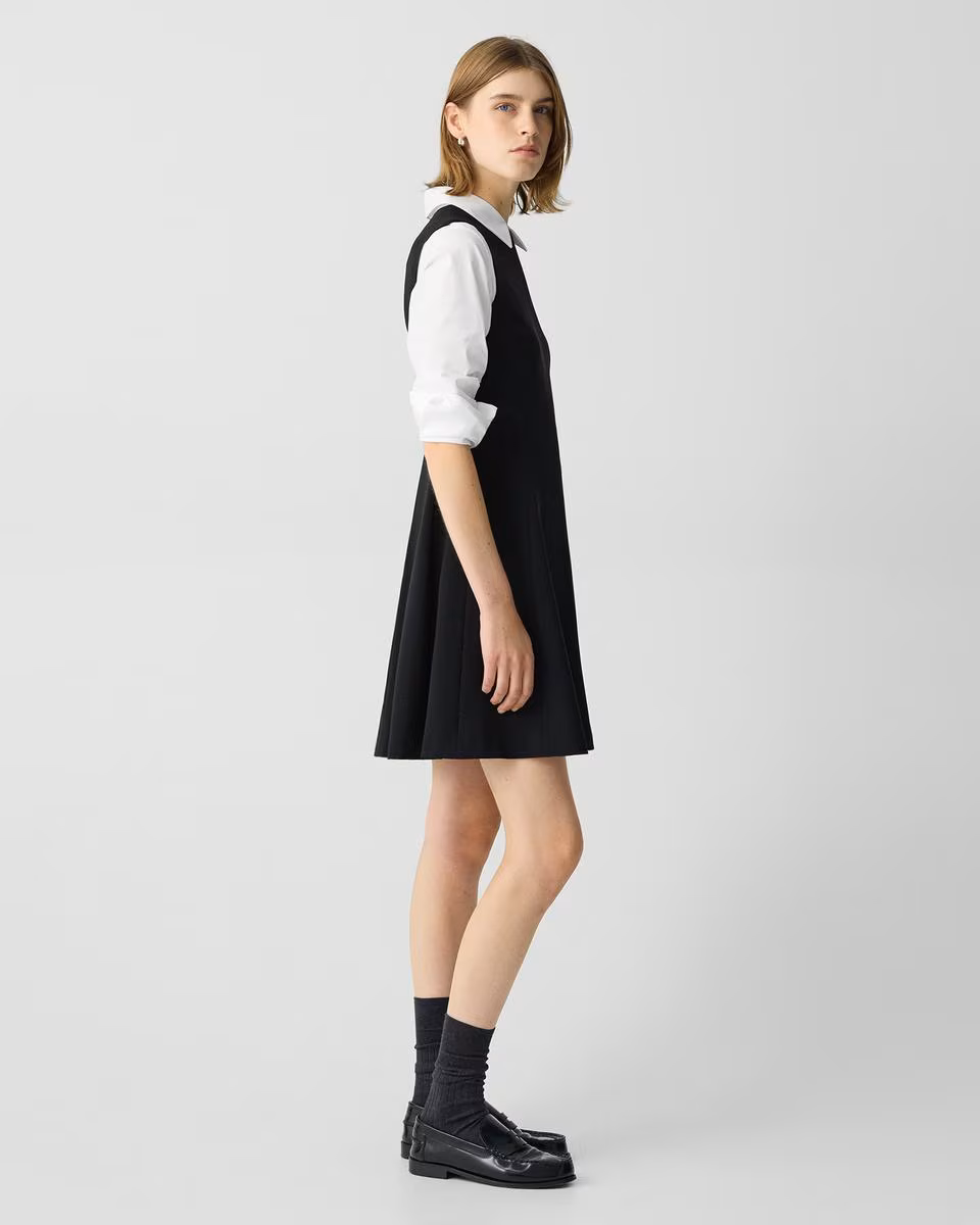 A-Line Mini Dress in Admiral Crepe - Theory Factory Store