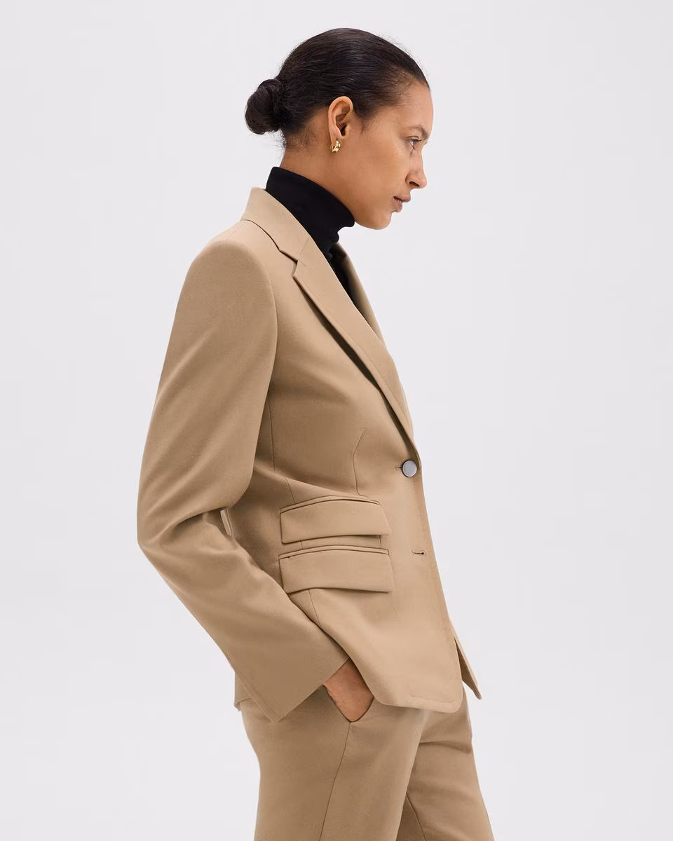 Tailored Blazer in Sleek Flannel - Theory Factory Store