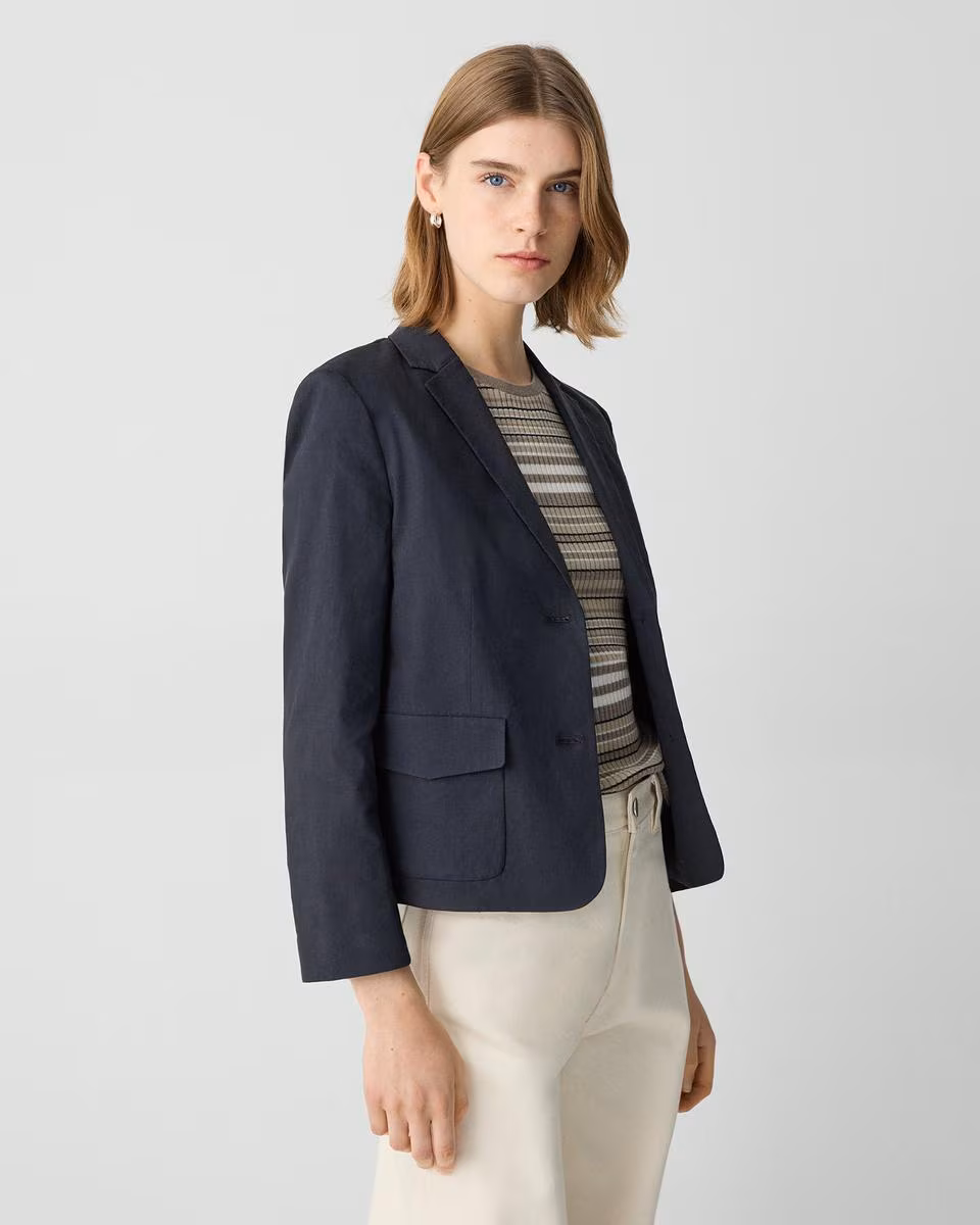 Shrunken Blazer in Good Linen - Theory Factory Store