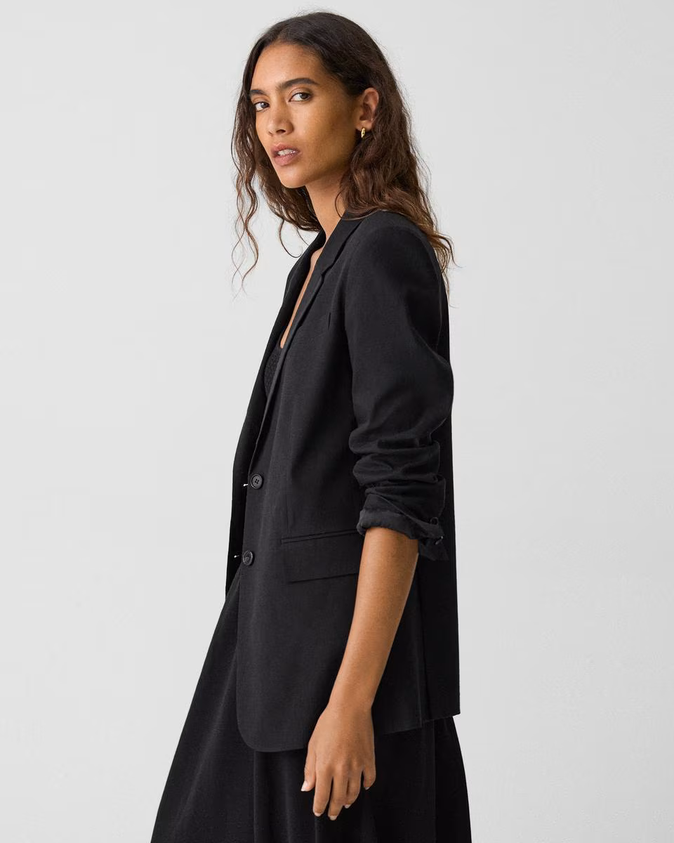 Relaxed Blazer in Good Linen - Theory Factory Store