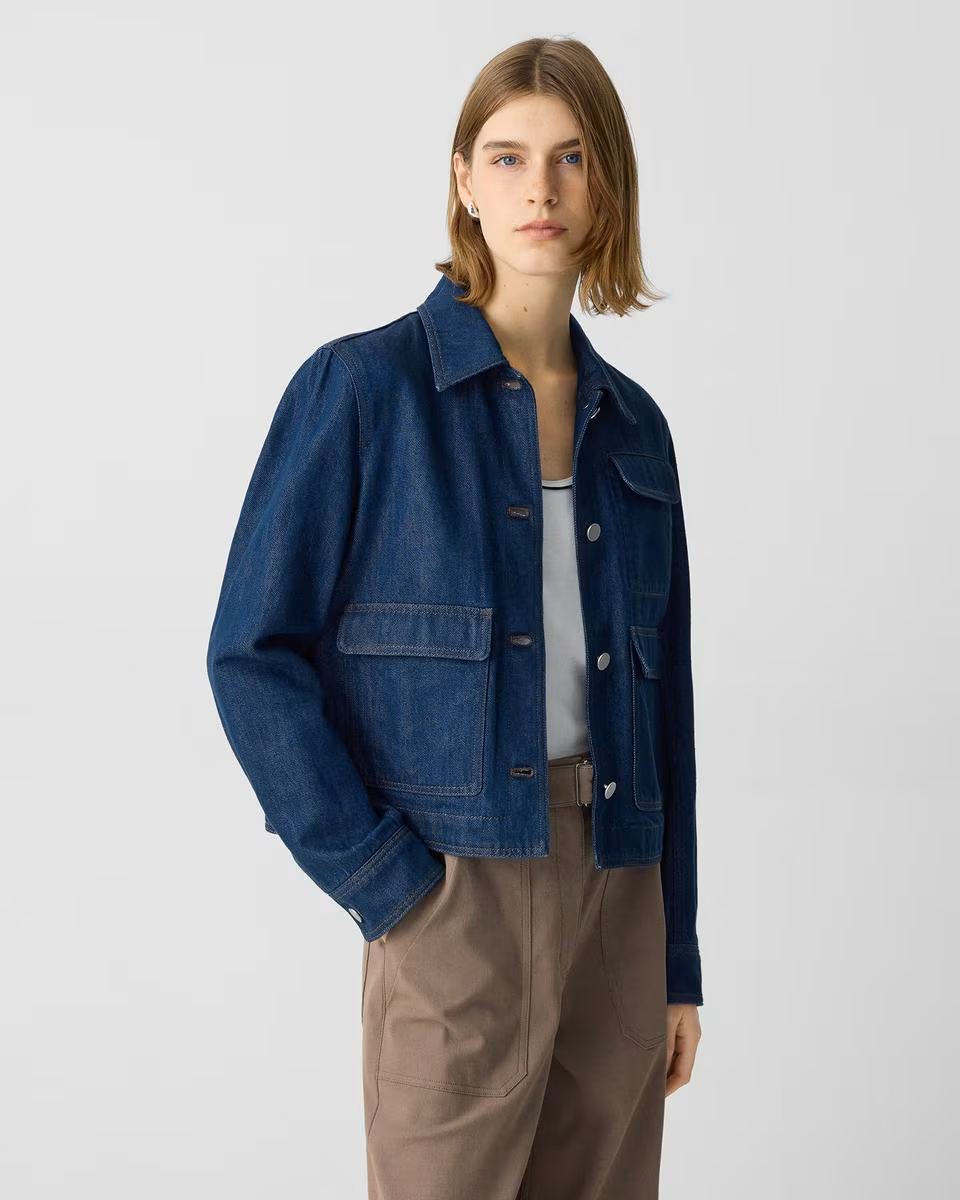 Casual Jacket in Relaxed Denim - Theory Factory Store