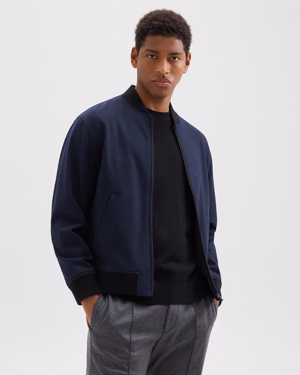 Bomber Jacket in Wool-Blend Knit - Theory Factory Store