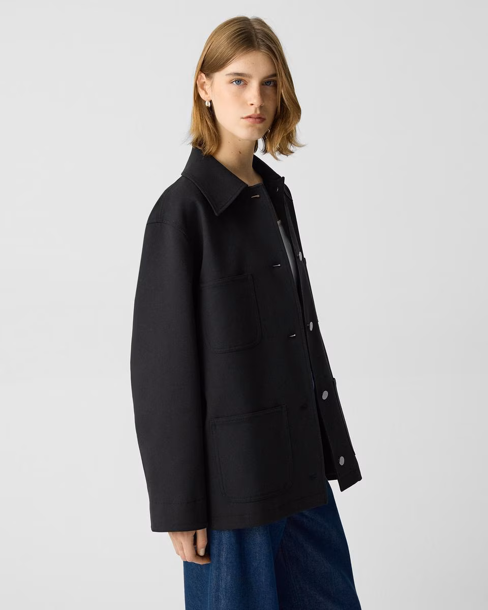 Oversized Utility Jacket in Neoteric Twill - Theory Factory Store
