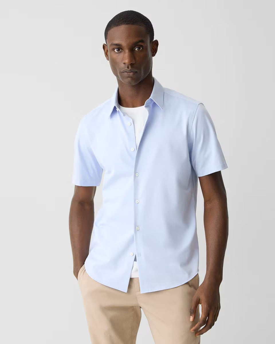 Irving Short-Sleeve Shirt in Structure Knit - Theory Factory Store