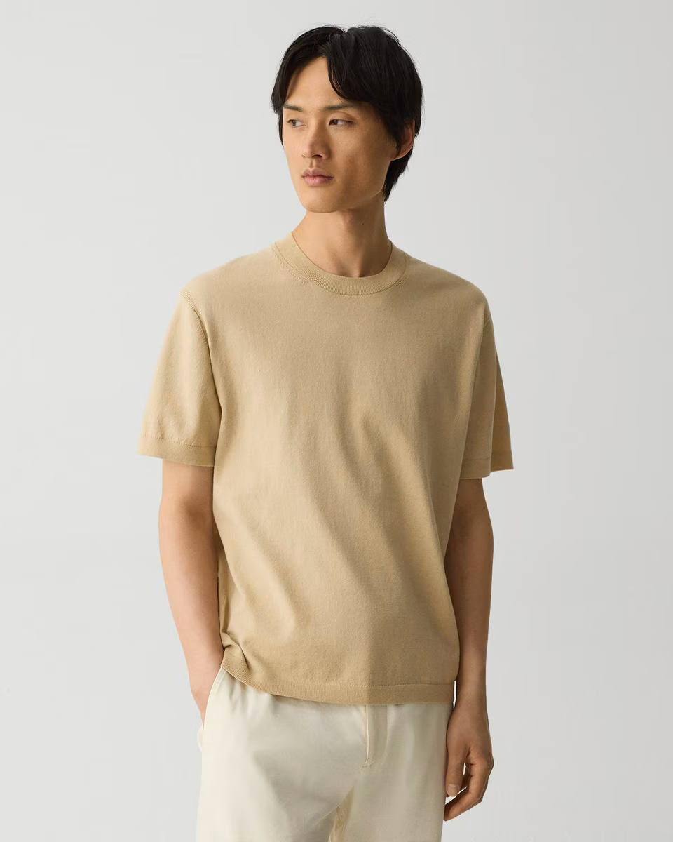 Relaxed Crewneck Tee in Cotton Light Twist - Theory Factory Store