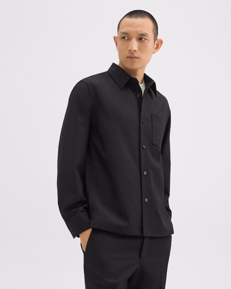 Overshirt in Wool-Blend Twill - Theory Factory Store