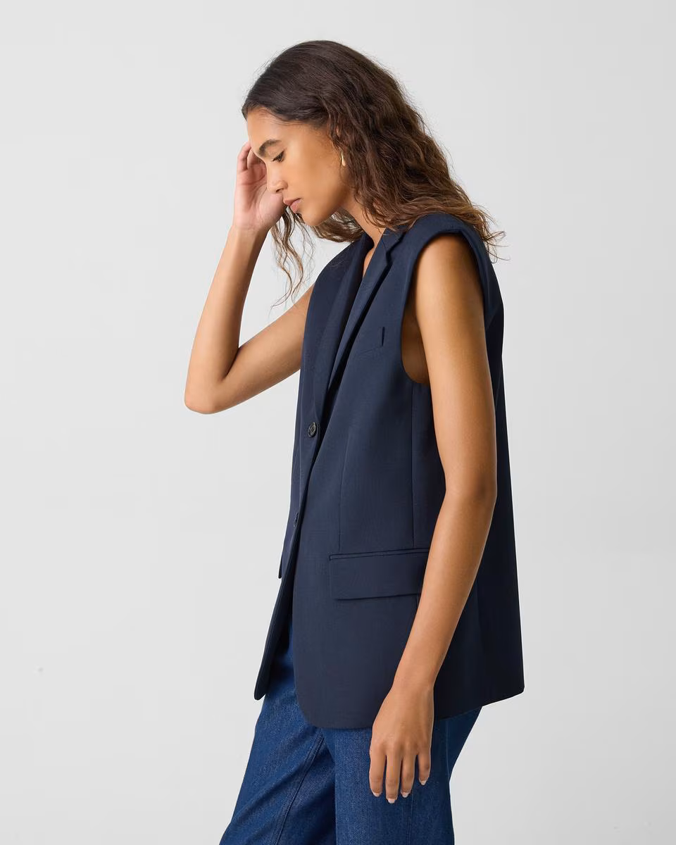 Oversized Vest in Wool-Blend - Theory Factory Store