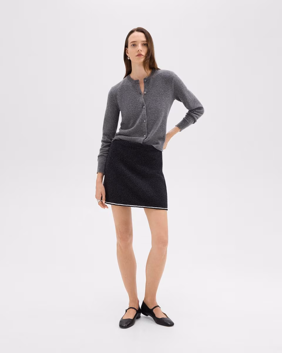Mini Skirt in Felted Wool-Cashmere - Theory Factory Store