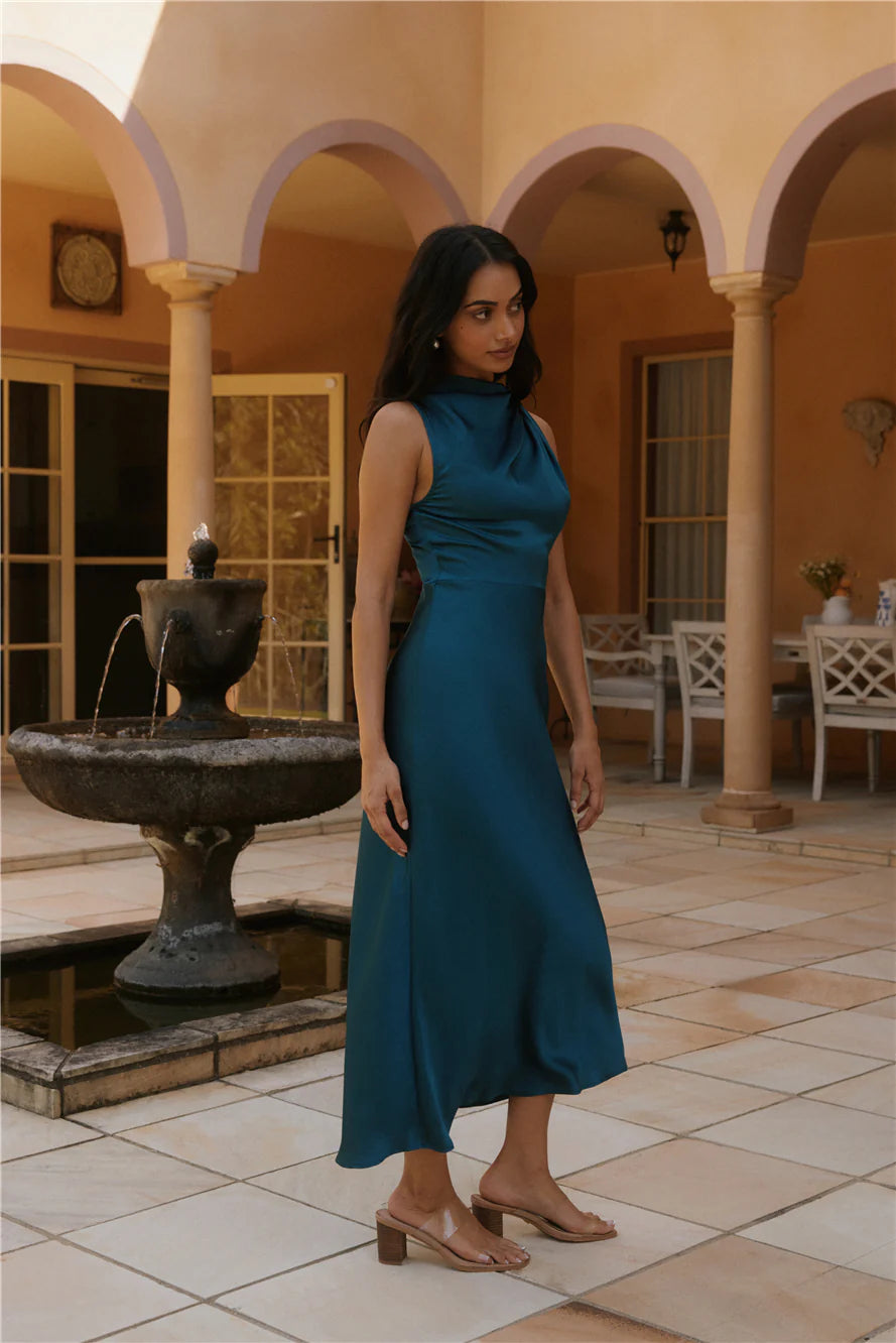 Kiki Waters Midi Dress Teal