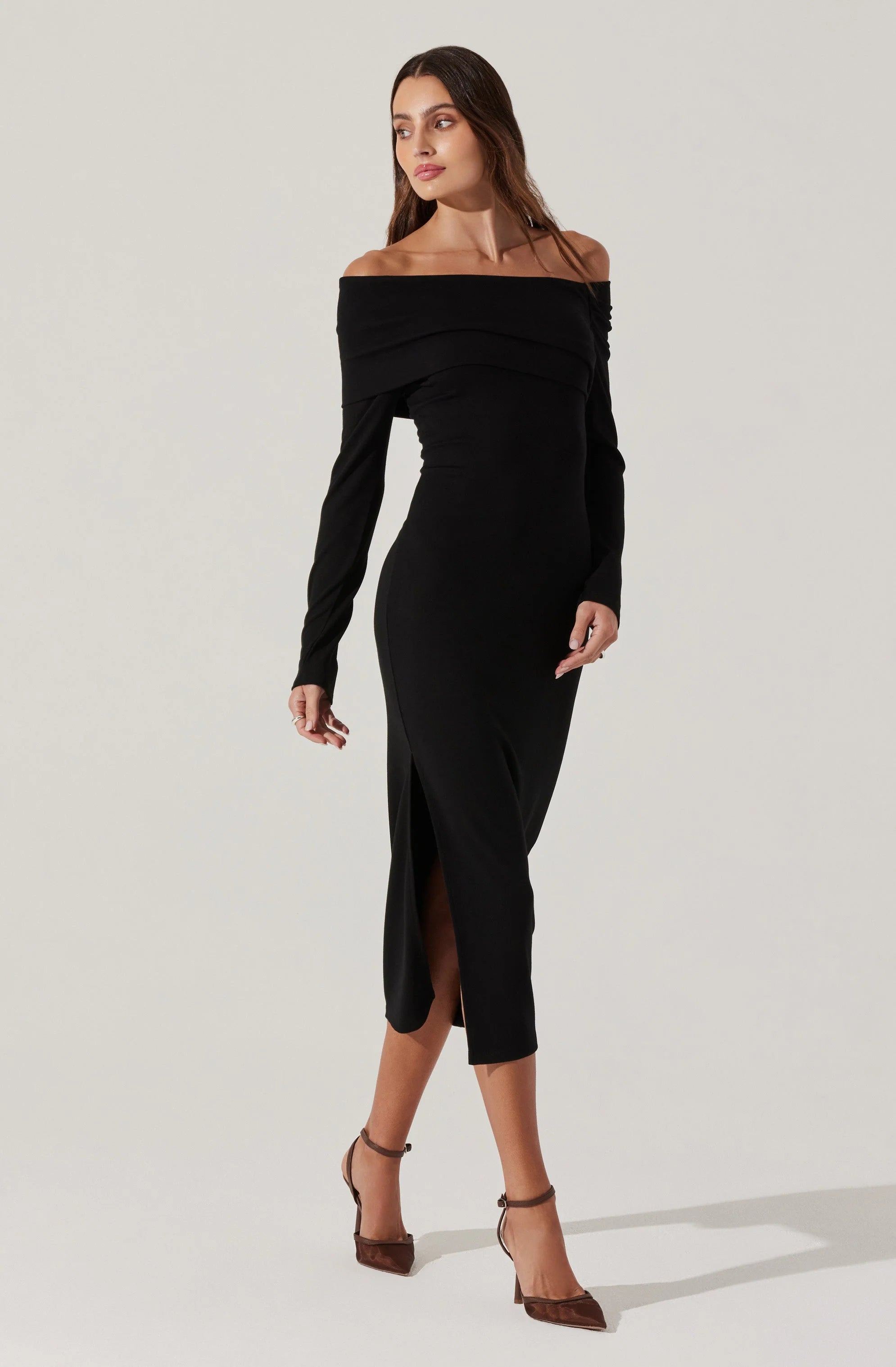 Jada Off Shoulder Midi Dress