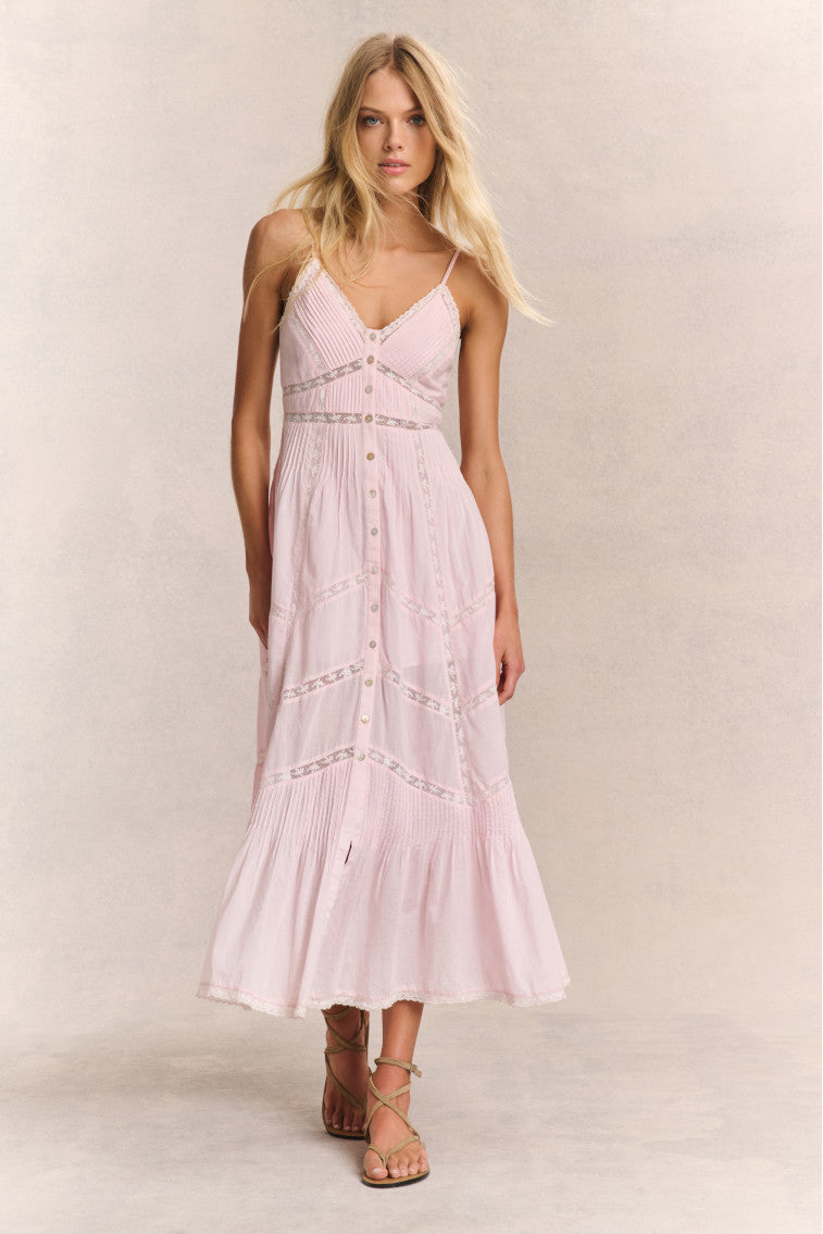 Esilda Cotton Midi Dress - PINK