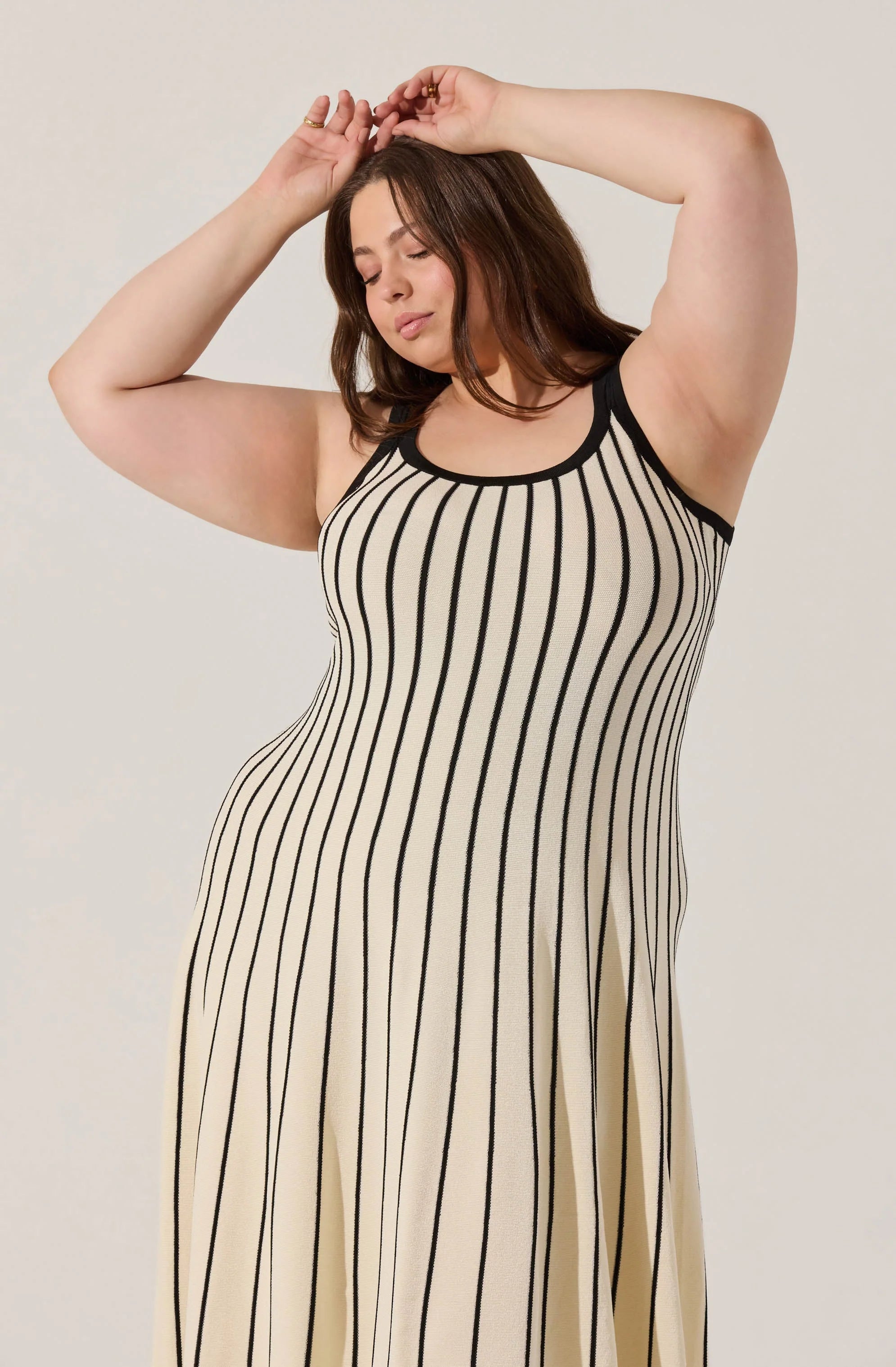 Irecia Stripe Sweater Midi Dress