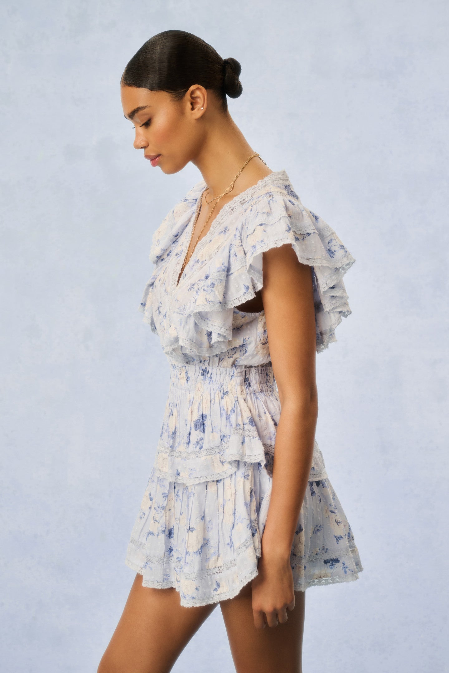 Gwen Fragrance Print Cotton Mini Dress