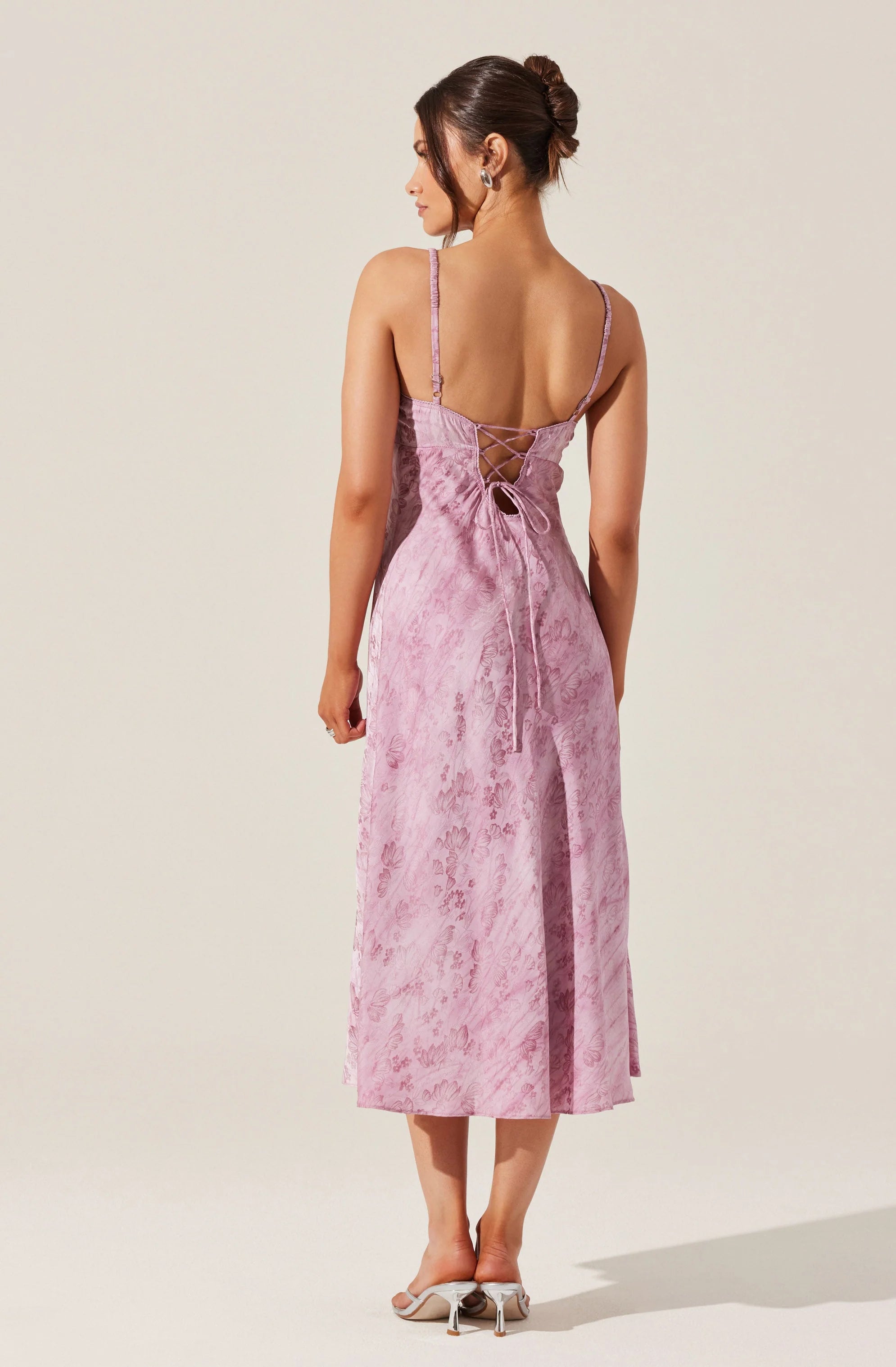 Kaiya Jacquard Satin Midi Dress