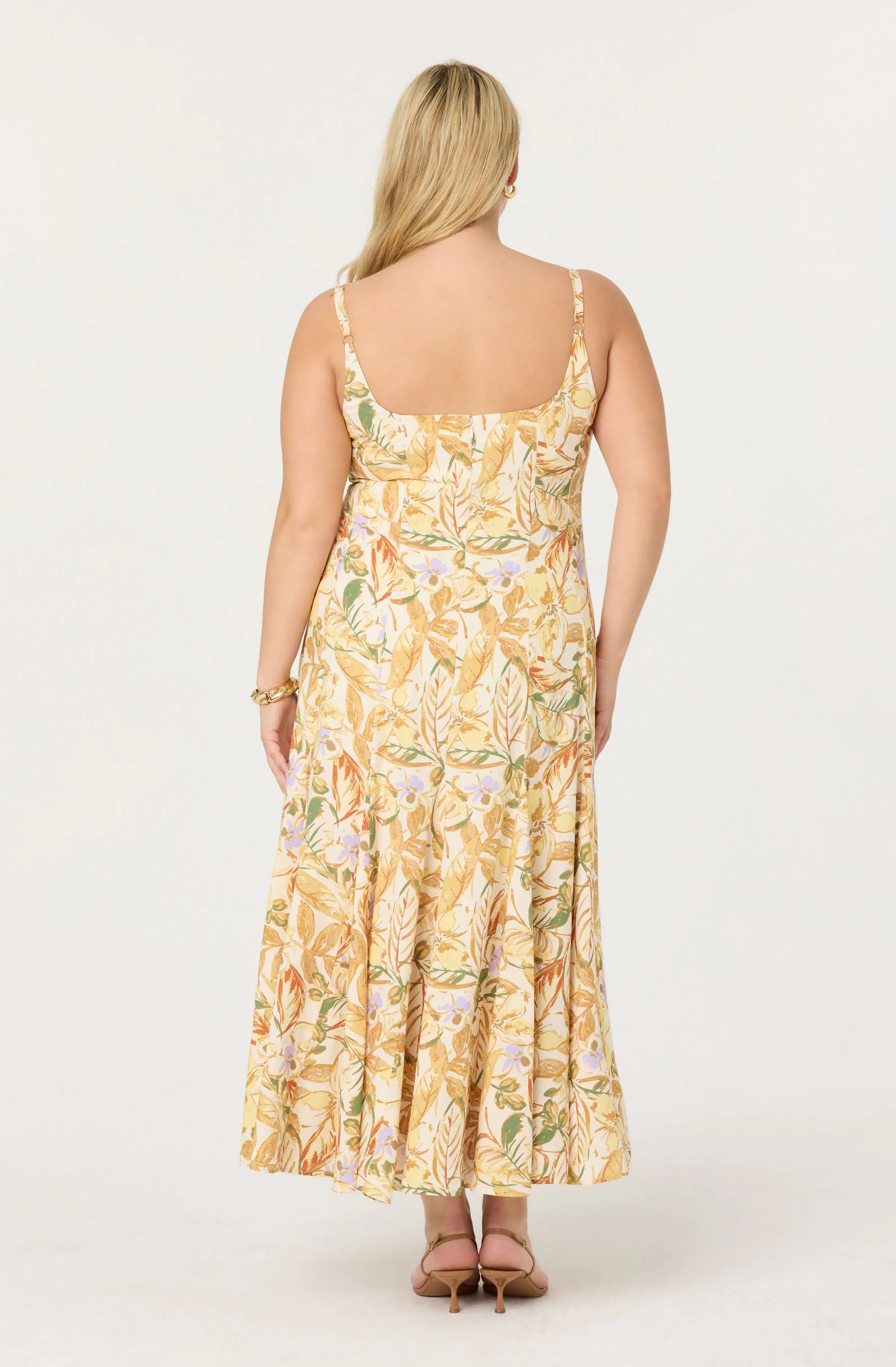 Jaleyah Paneled Flare Midi Dress