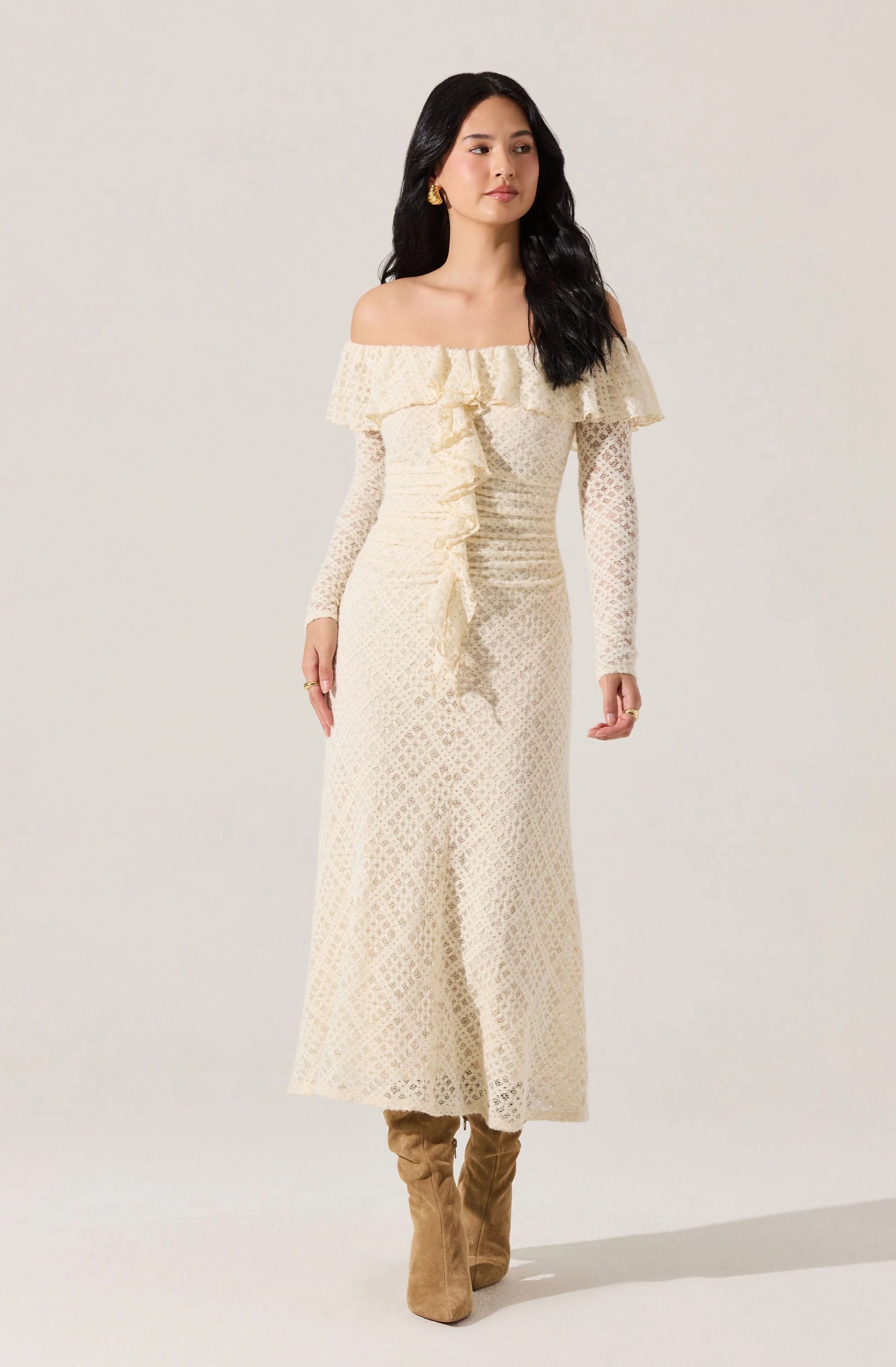 Dorian Ruffle Off Shoulder Dress