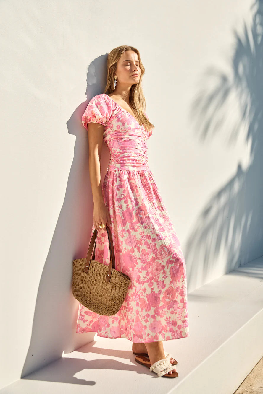 FORTUNATE ONE Garden Party Maxi Dress Pink