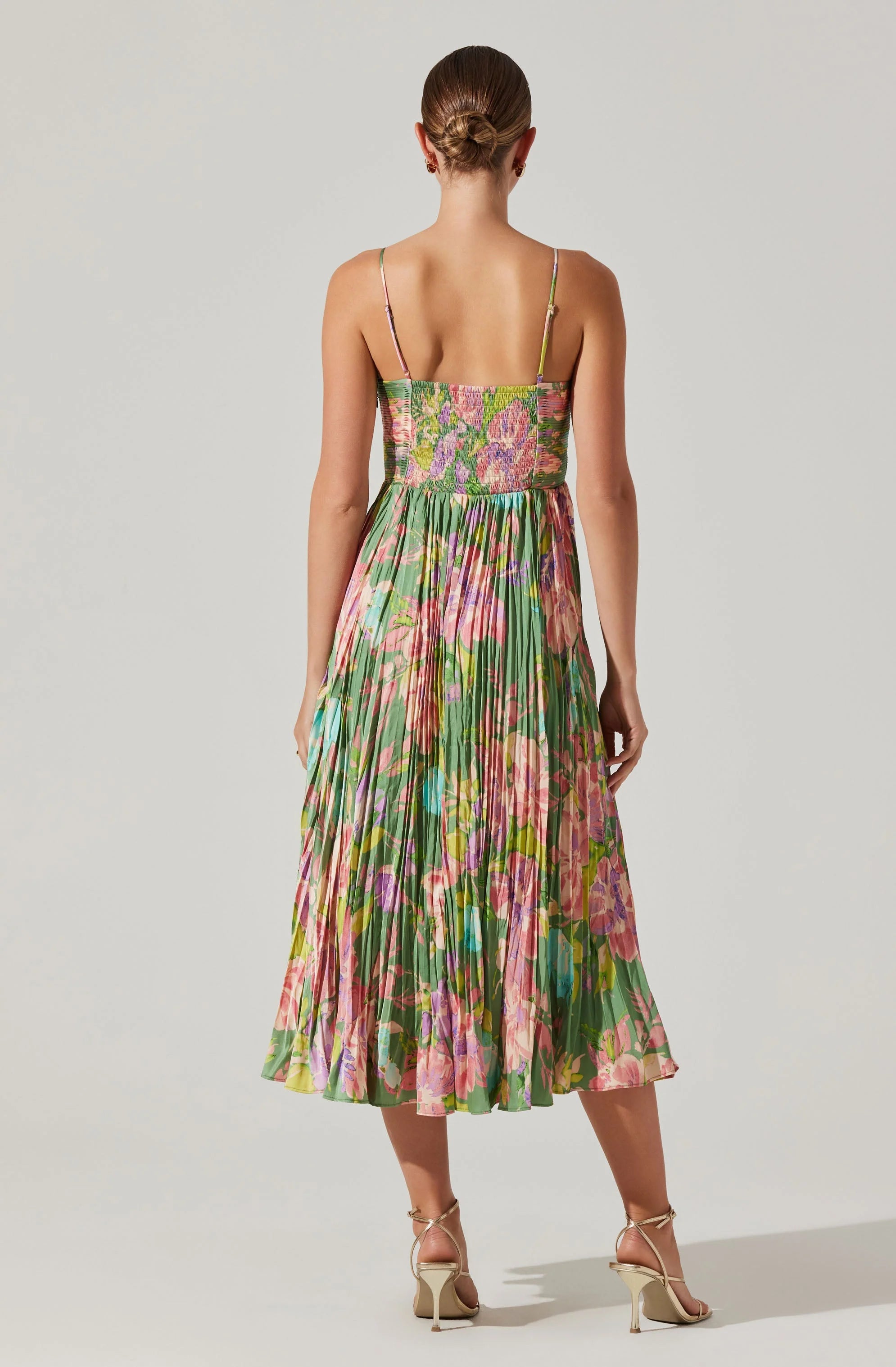 Maeve Printed Pleated Midi Dress
