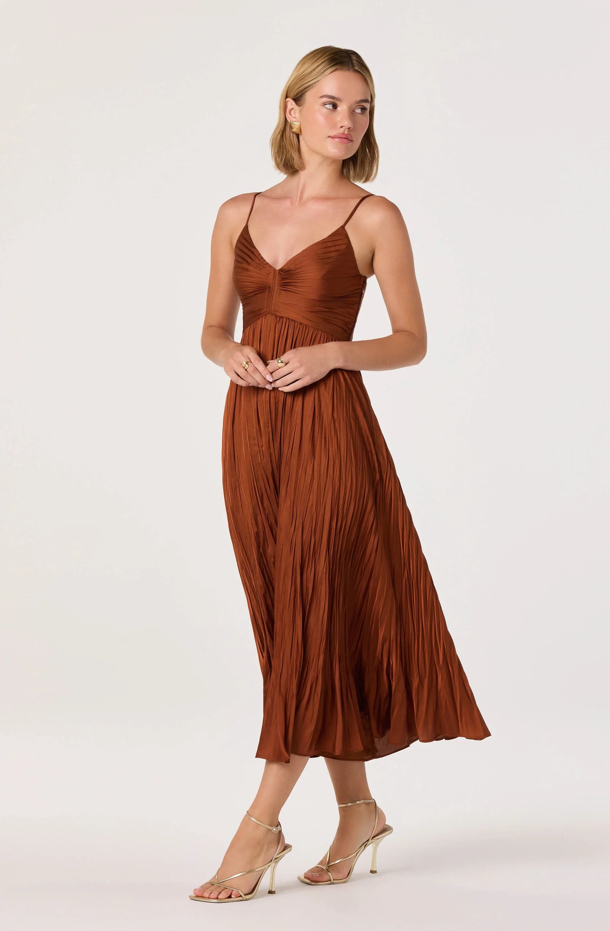Maeve Pleated Midi Dress
