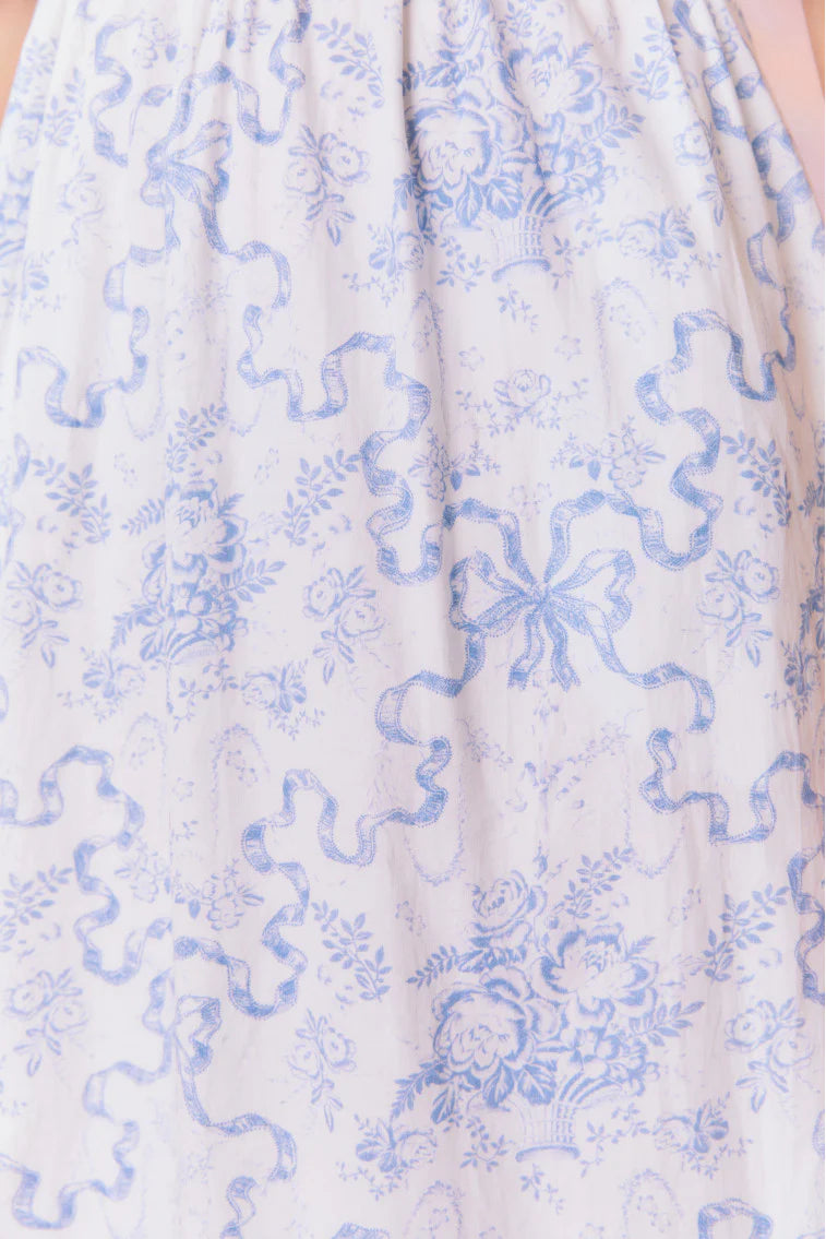 Mastey Bow Print Midi Dress