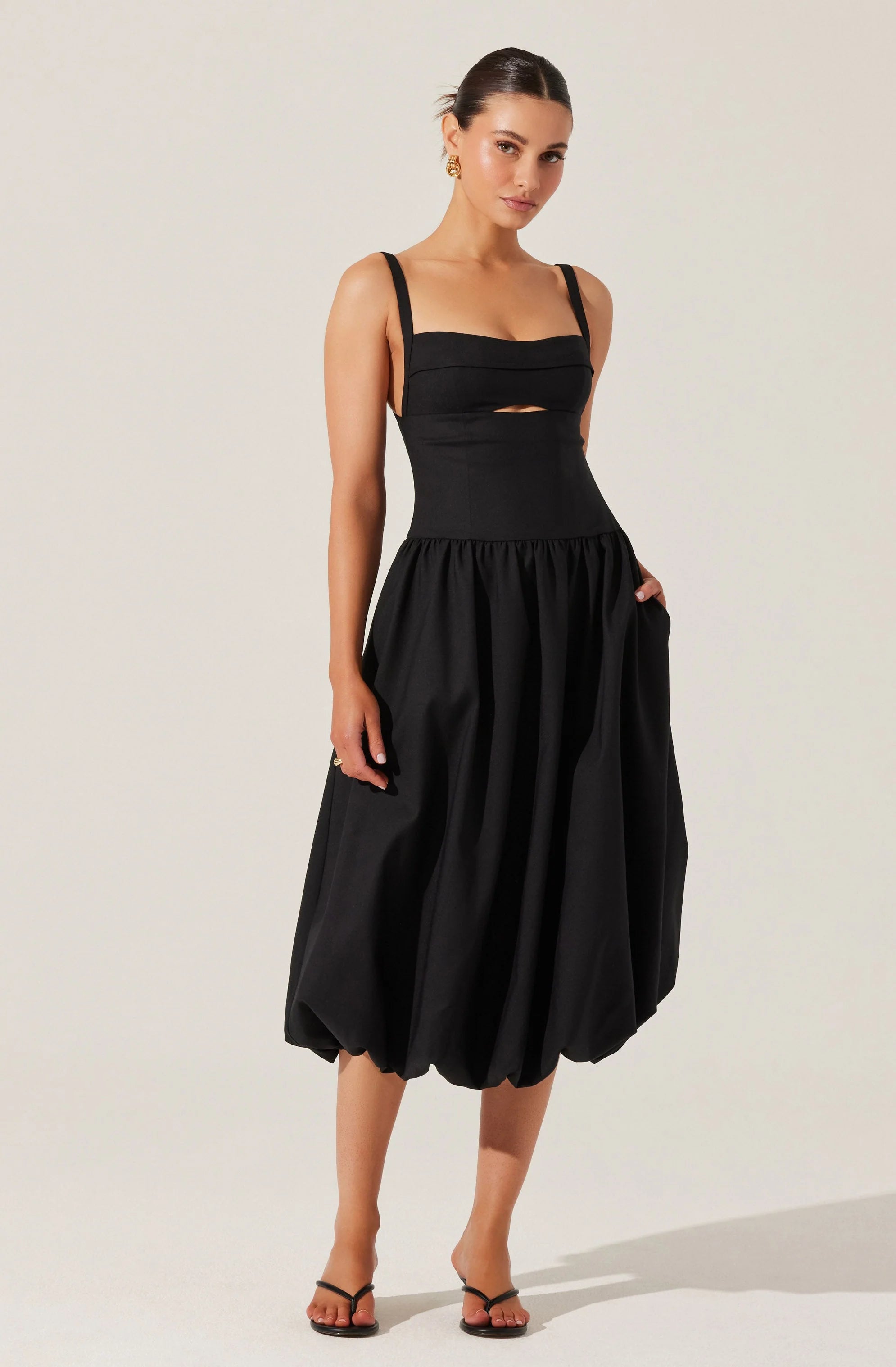 Jevi Sleeveless Bubble Midi Dress